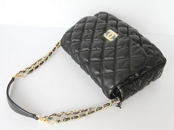 7A Discount Chanel Cambon Quilted Lambskin Hobo Bag 46956 Black - Click Image to Close